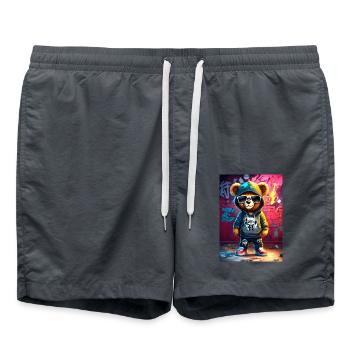 Urban Street Teddybär - Badeshorts - Anthrazit - Vorne - AI Model Male 185 light (185cm)