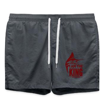 Angler Angelhaken Angelrute Sportfischer - Badeshorts - Anthrazit - Vorne - AI Model Male 185 light (185cm)