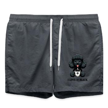 Black Poodle Coffee I Love It Black - Swim Trunks - anthracite - Front - AI Model Male 185 light (185cm)