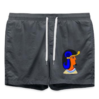 Egyptian Male Portrait - Swim Trunks - anthracite - Front - AI Model Male 185 light (185cm)