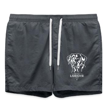 Labrador Dad Hunde Hund Labbi Wilsigns - Badeshorts - Anthrazit - Vorne - AI Model Male 185 light (185cm)