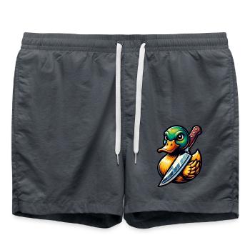 Duck with knife Halloween - Swim Trunks - anthracite - Front - AI Model Male 185 light (185cm)