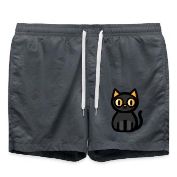 Chat Halloween Chat - Short de bain - charbon - Devant - AI Model Male 185 light (185cm)
