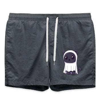 Panther Halloween Comic Geist - Badeshorts - Anthrazit - Vorne - AI Model Male 185 light (185cm)