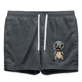 Robbe Tier Halloween Comic Lustig - Badeshorts - Anthrazit - Vorne - AI Model Male 185 light (185cm)