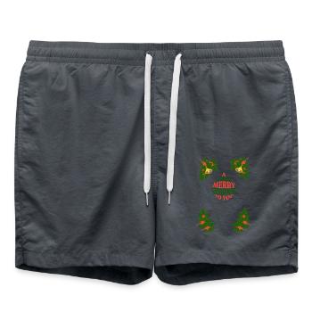 A VERY MERRY CHRISTMAS TO YOU - Swim Trunks - anthracite - Front - AI Model Male 185 light (185cm)