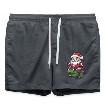 Frosch Weihnachtsmann - Badeshorts - Anthrazit - Vorne - AI Model Male 185 light (185cm)
