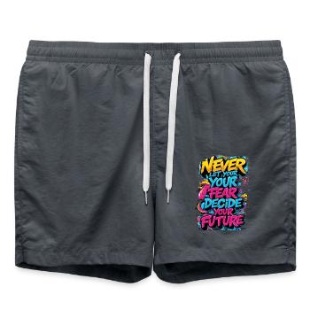 graffiti street art spray vintage quotes retro rap - Swim Trunks - anthracite - Front - AI Model Male 185 light (185cm)