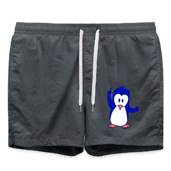 Mignon pingouin antarctique pôle sud zoo animal oiseau cool - Short de bain - charbon - Devant - AI Model Male 185 light (185cm)