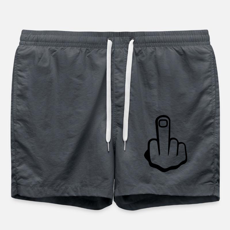Middle finger - Swim Trunks - anthracite