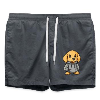 Golden Retriever Dog Funny - Swim Trunks - anthracite - Front - AI Model Male 185 light (185cm)