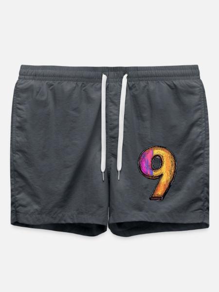 9 Symbole numérique - Short de bain - charbon