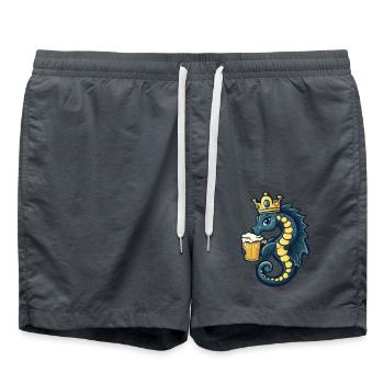 Bière d’hippocampe drôle - Short de bain - charbon - Devant - AI Model Male 185 light (185cm)