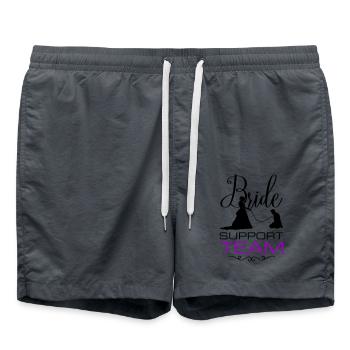 Braut Support Team Hochzeit - Badeshorts - Anthrazit - Vorne - AI Model Male 185 light (185cm)