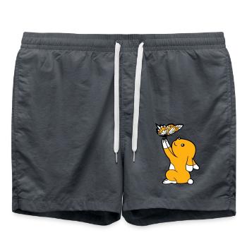 Bunny Butterfly Friends Holding Pretty Beautiful Cute - Swim Trunks - anthracite - Front - AI Model Male 185 light (185cm)