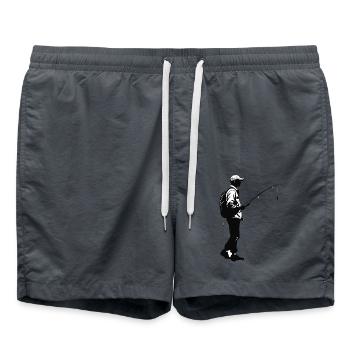 Angler - Funny Angler T-Shirt - Short de bain - charbon - Devant - AI Model Male 185 light (185cm)