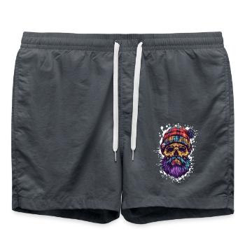 Crâne Bûcheron - Short de bain - charbon - Devant - AI Model Male 185 light (185cm)