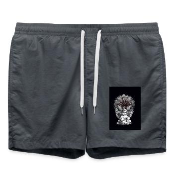 Angel Cross Crosses Crucifix Spirituel - Swim Trunks - anthracite - Front - AI Model Male 185 light (185cm)