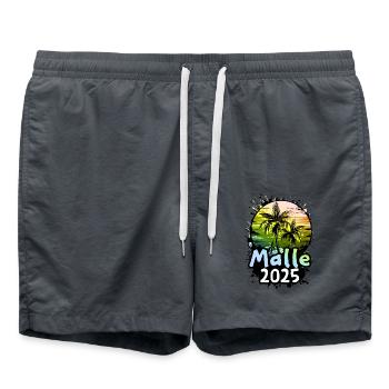 Malle 2025 Holiday Palm Trees - Swim Trunks - anthracite - Front - AI Model Male 185 light (185cm)