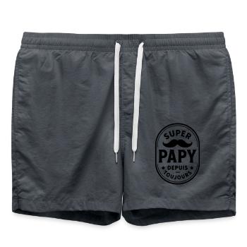Super papy depuis toujours - Short de bain - charbon - Devant - AI Model Male 185 light (185cm)