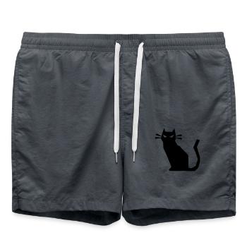 chat pointu mal - Short de bain - charbon - Devant - AI Model Male 185 light (185cm)