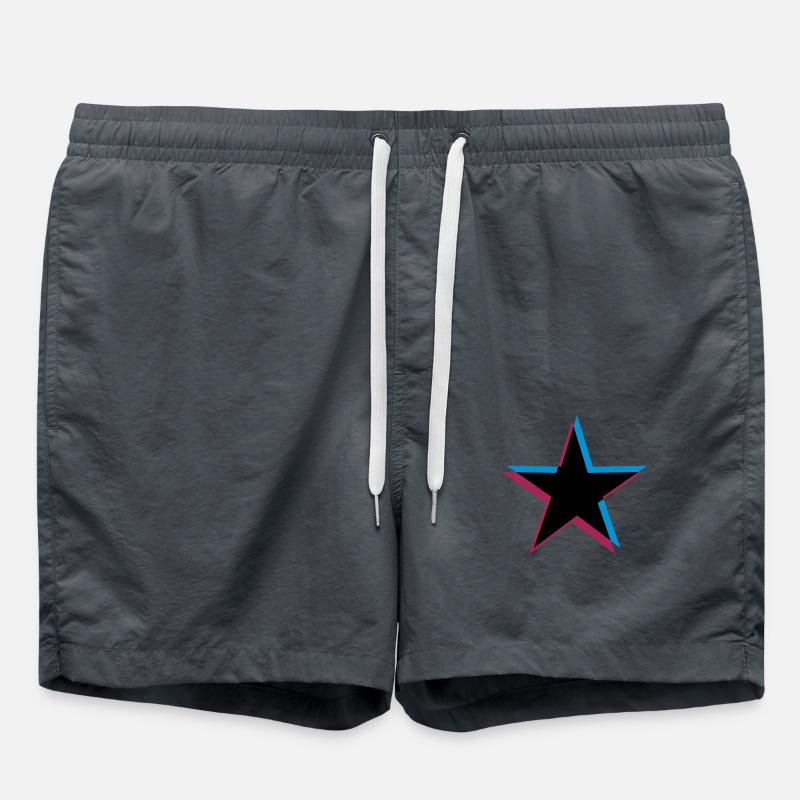 Stern 3D Effekt - Badeshorts - Anthrazit