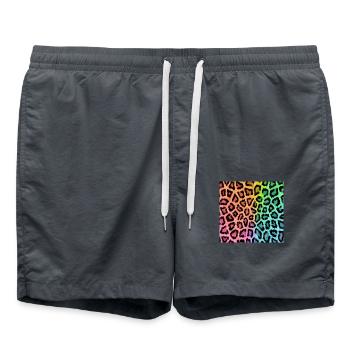 Leopard leopard skin pattern - Swim Trunks - anthracite - Front - AI Model Male 185 light (185cm)