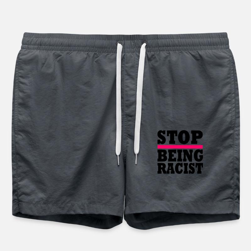 Stop being racist - Badeshorts - Anthrazit