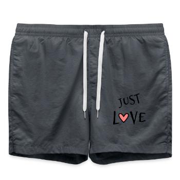 JUST LOVE. JUST MARRIED. LONG LIVE THE MARYS. BACHELORETTE PARTY - Swim Trunks - anthracite - Front - AI Model Male 185 light (185cm)