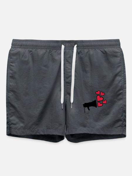 Dear Megafon Heart Design - Swim Trunks - anthracite