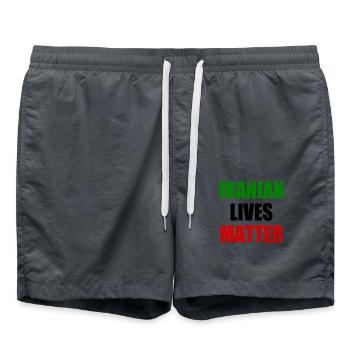 Iranian lives matter - Short de bain - charbon - Devant - AI Model Male 185 light (185cm)