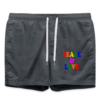 Peace and love - Short de bain - charbon - Devant - AI Model Male 185 light (185cm)