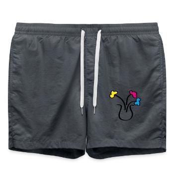 Abstrakte Zeichnung Blumen in einer Vase - Badeshorts - Anthrazit - Vorne - AI Model Male 185 light (185cm)