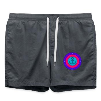 Anker mit kreisrunder Hülle - Badeshorts - Anthrazit - Vorne - AI Model Male 185 light (185cm)