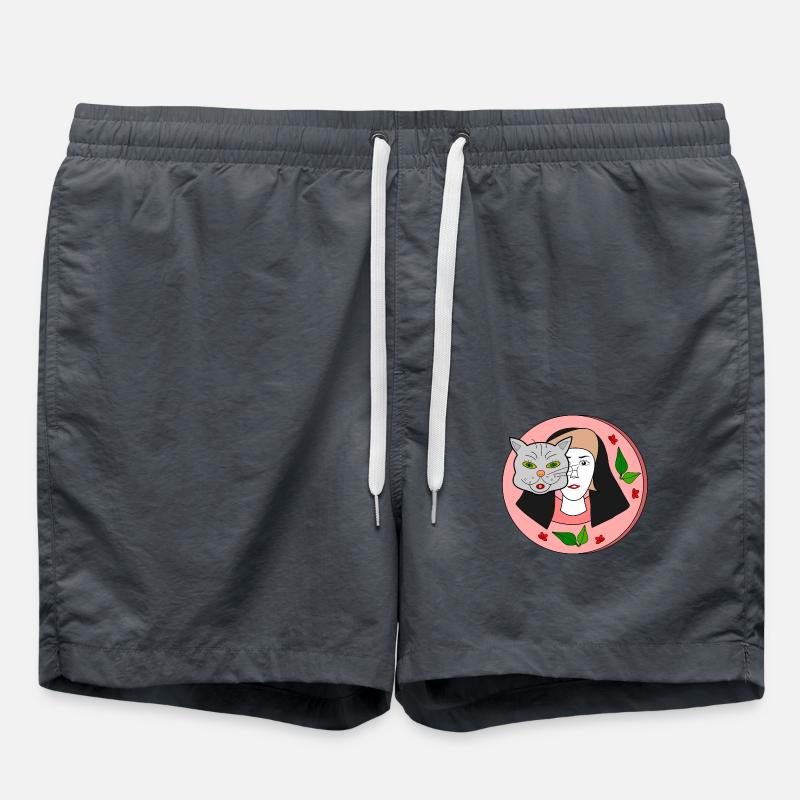 Cat Lady - Swim Trunks - anthracite