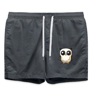 Eule Halloween Comic Geist - Badeshorts - Anthrazit - Vorne - AI Model Male 185 light (185cm)
