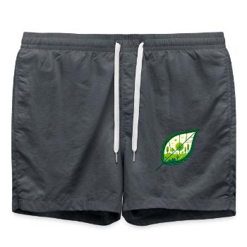Blatt Frühling schräg - Badeshorts - Anthrazit - Vorne - AI Model Male 185 light (185cm)