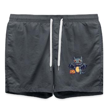 Drache Halloween Comic Lustig - Badeshorts - Anthrazit - Vorne - AI Model Male 185 light (185cm)