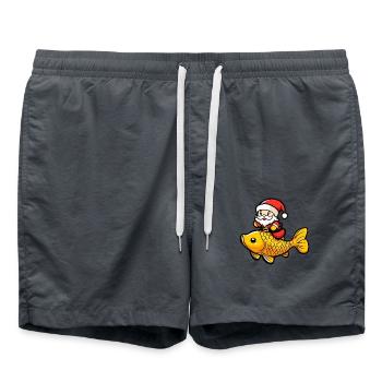 Poisson rouge Père Noël - Short de bain - charbon - Devant - AI Model Male 185 light (185cm)