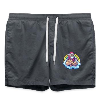 tatou Père Noël arc-en-ciel - Short de bain - charbon - Devant - AI Model Male 185 light (185cm)