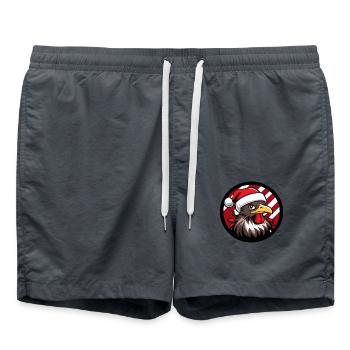 Turkey Christmas X-Mas - Swim Trunks - anthracite - Front - AI Model Male 185 light (185cm)