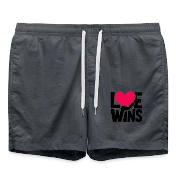 L’amour gagne - Short de bain - charbon - Devant - AI Model Male 185 light (185cm)