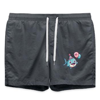 Piranha Pisces Birthday Baby - Swim Trunks - anthracite - Front - AI Model Male 185 light (185cm)