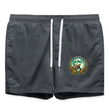 Tortue vintage et la lune soucis - Short de bain - charbon - Devant - AI Model Male 185 light (185cm)
