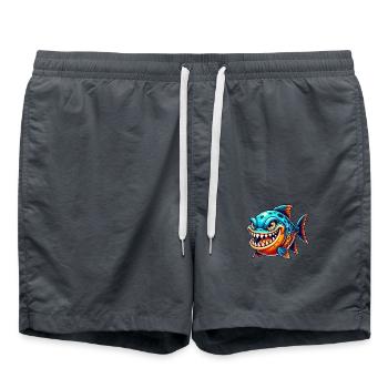 piranha comic fisch - Badeshorts - Anthrazit - Vorne - AI Model Male 185 light (185cm)