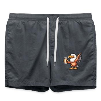Adler Pixel Bier - Badeshorts - Anthrazit - Vorne - AI Model Male 185 light (185cm)