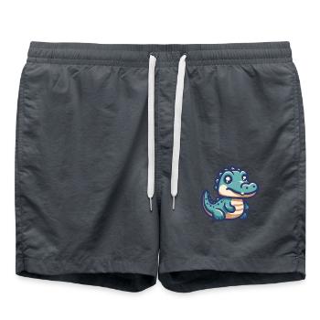 Smiling alligator - Swim Trunks - anthracite - Front - AI Model Male 185 light (185cm)