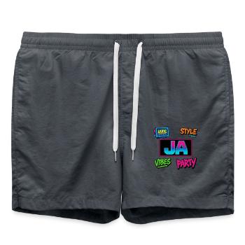 Pixel Vibes Ja - Badeshorts - Anthrazit - Vorne - AI Model Male 185 light (185cm)