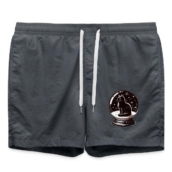 Boule à neige avec chat noir d’hiver pour - Short de bain - charbon - Devant - AI Model Male 185 light (185cm)