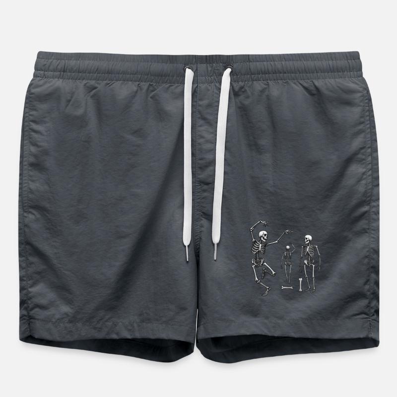 SKELETONS DANCER #1 - black & white - Swim Trunks - anthracite